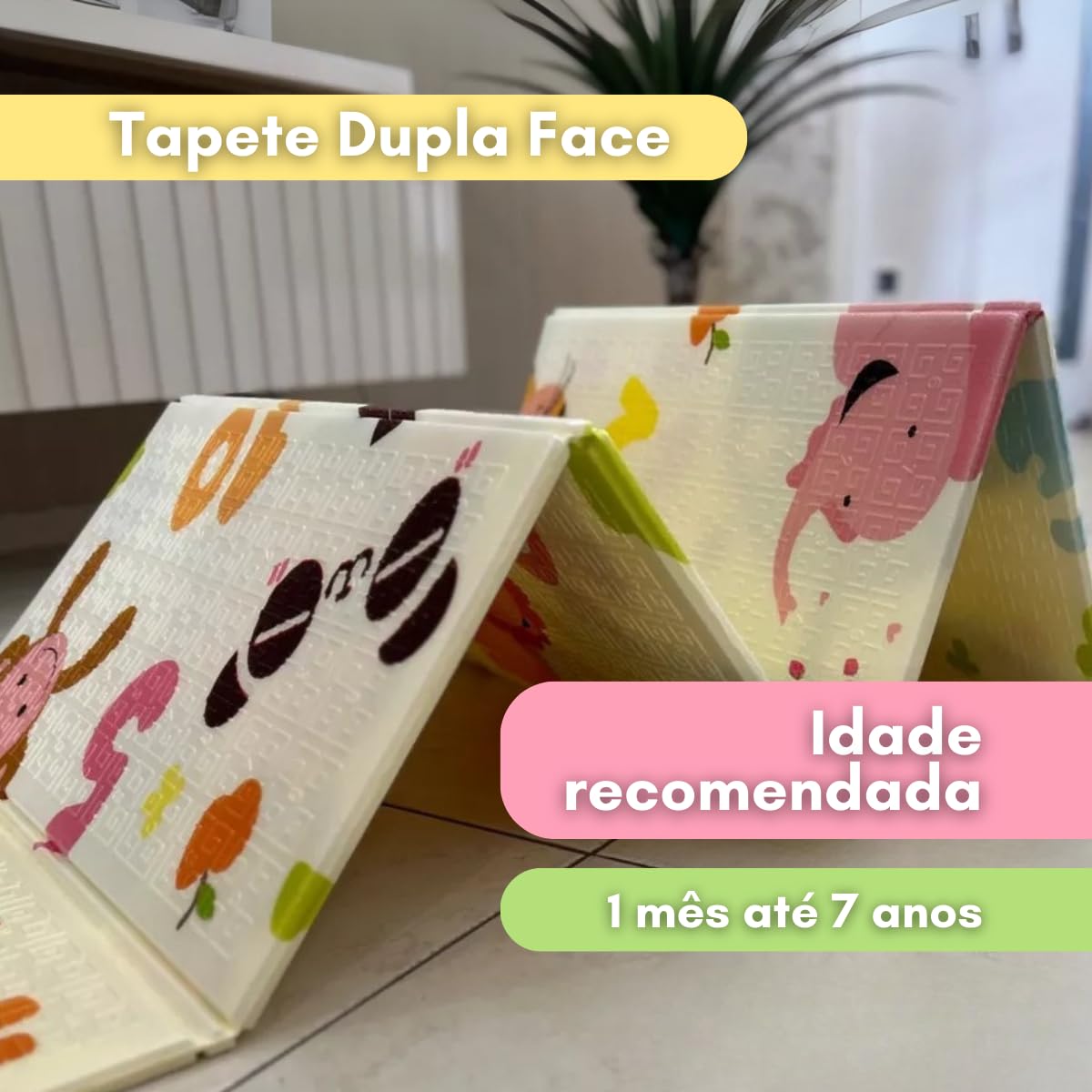Tapete de Atividades Dobrável Bebê Kidino Tatame Infantil Portátil 180x150x0,6cm