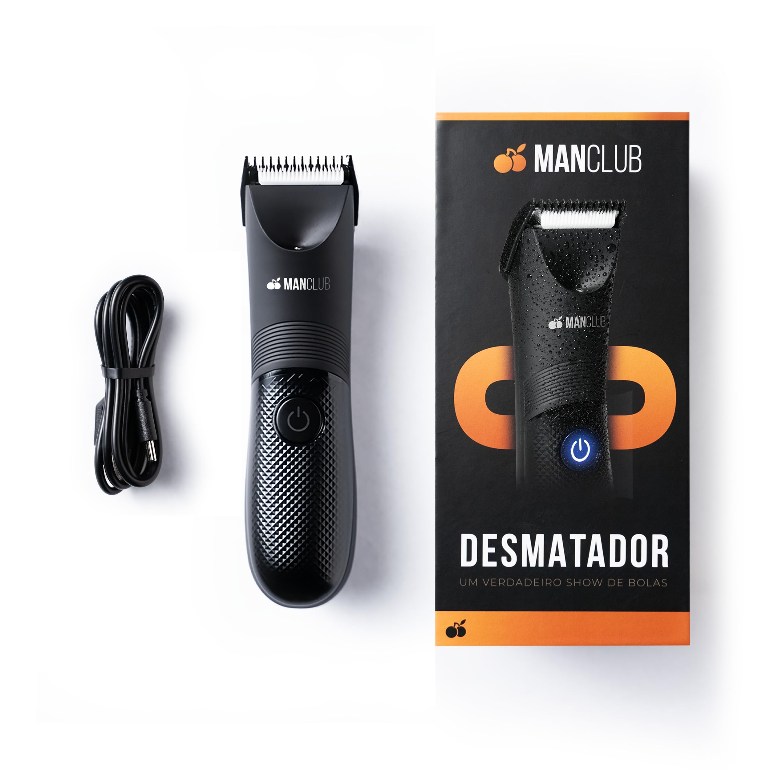 Aparador de pelos da MANCLUB - O Desmatador: Aparador Elétrico de Pelos Corporais - Lâmina de Cerâmica com Tecnologia Anti-Cortes, À Prova D'água