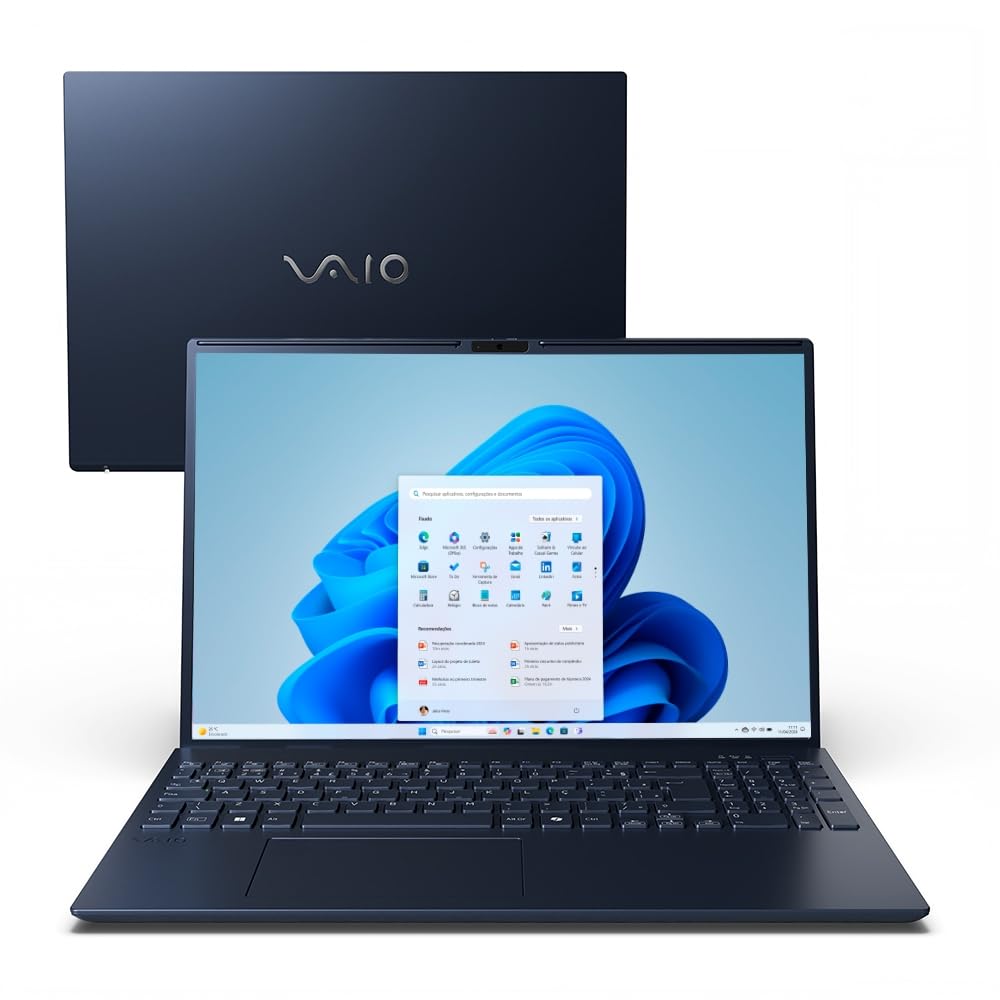 Notebook VAIO FE16 AMD Ryzen 7 5825U Windows 16GB RAM 512GB SSD 16" IPS WUXGA