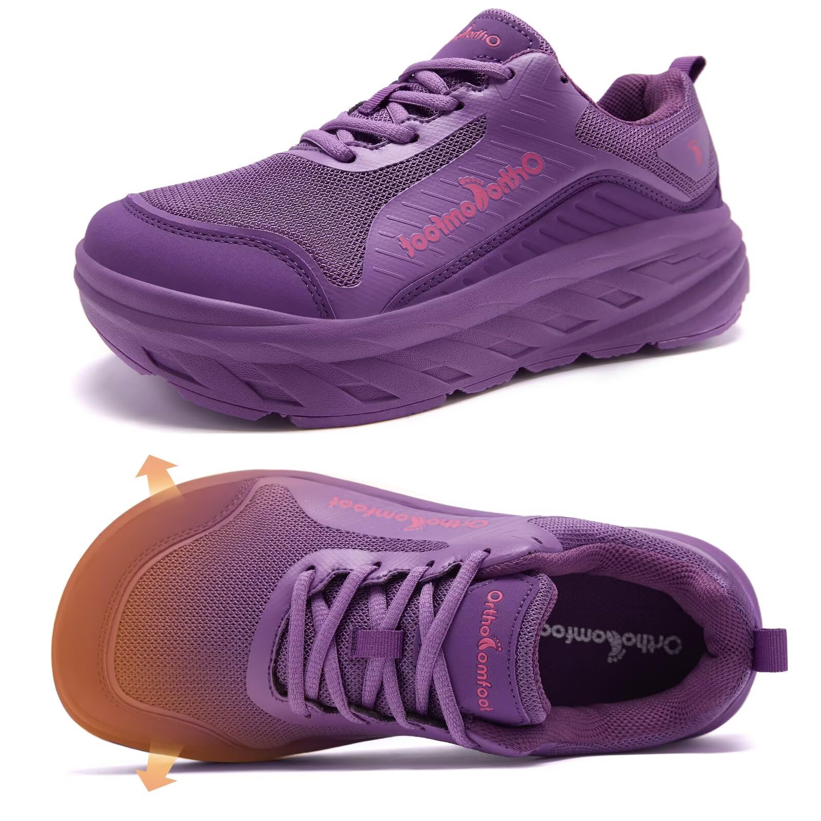 Tênis Feminino Confortável com Bico Largo para Pés Sensíveis