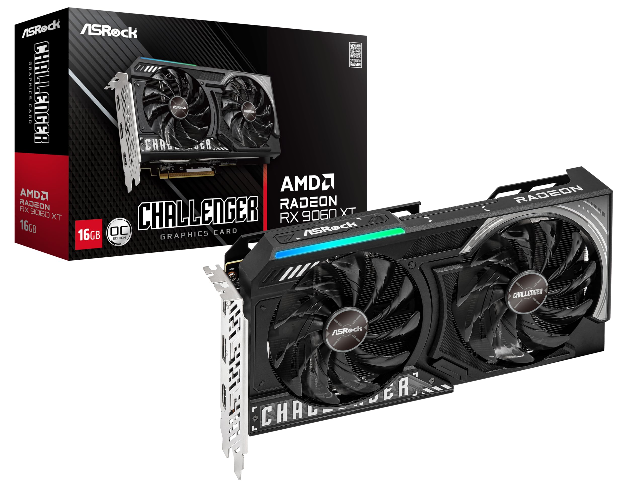Placa de Vídeo ASRock Radeon RX 9060 XT Challenger OC 16GB