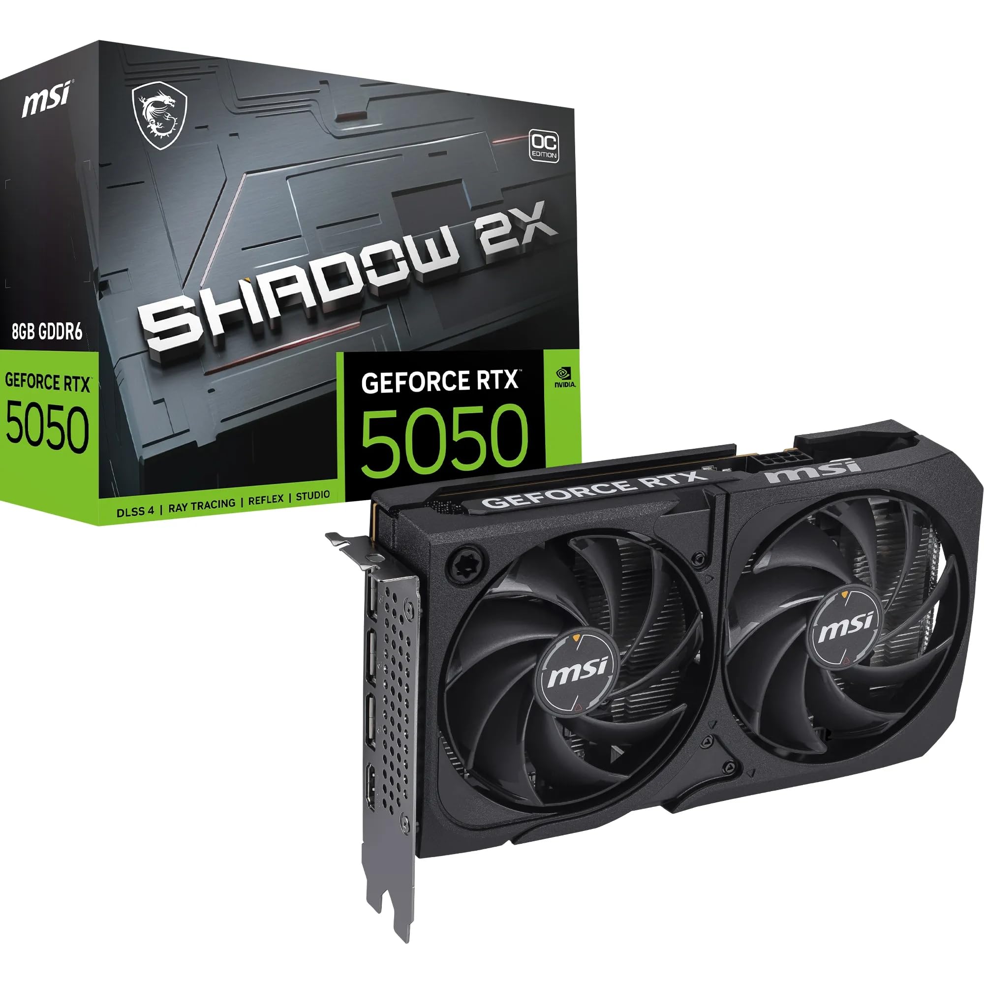 Placa de Vídeo MSI GeForce RTX 5050 Shadow 2X OC 8GB