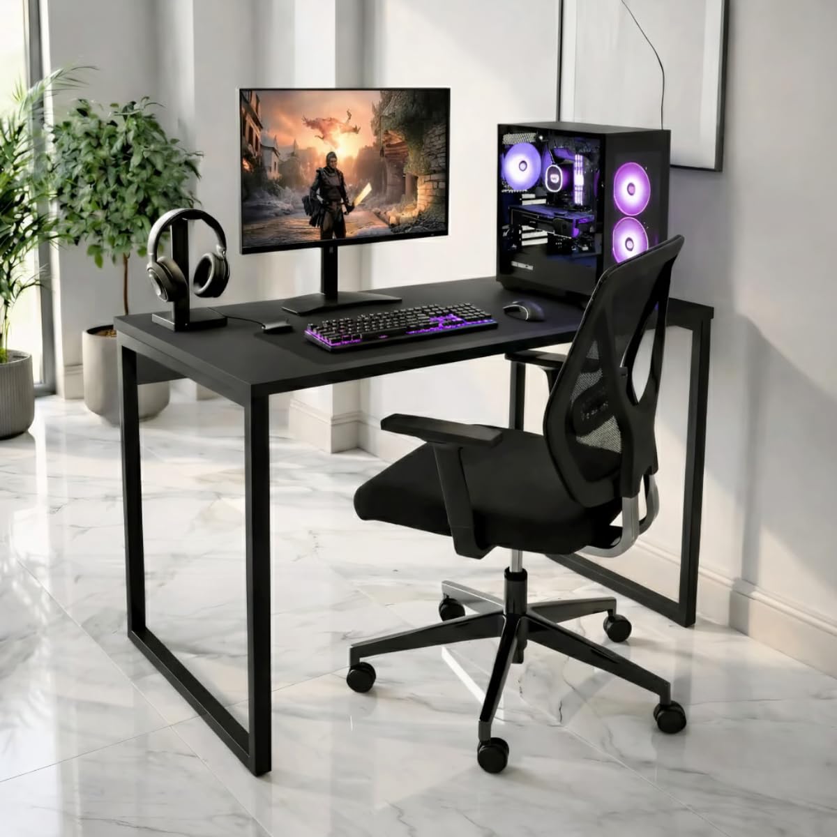 Mesa Escrivaninha PC Gamer Estilo Industrial 100x50cm