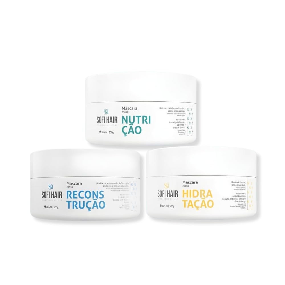 Kit Cronograma Capilar Sofi Hair com 3 Máscaras