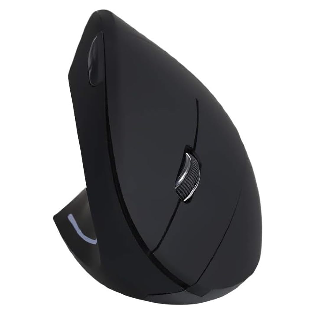 Mouse Vertical Sem Fio Ergonômico para Canhotos com 5 Botões e Ajuste de DPI