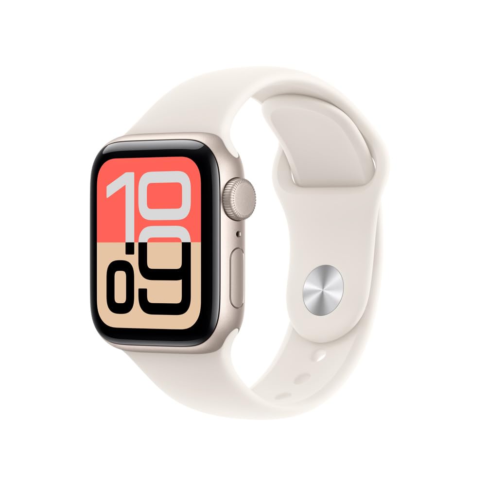 Apple Watch SE 3 GPS, Caixa em alumínio luz das estrelas de 40 mm com Bracelete desportiva luz das estrelas - M/G