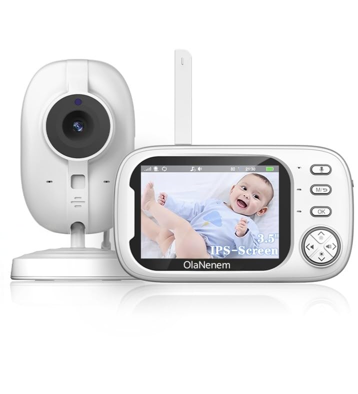 Babá Eletrônica OLANENEM Câmera sem Internet Monitor de Bebê 3.5 polegadas 720p