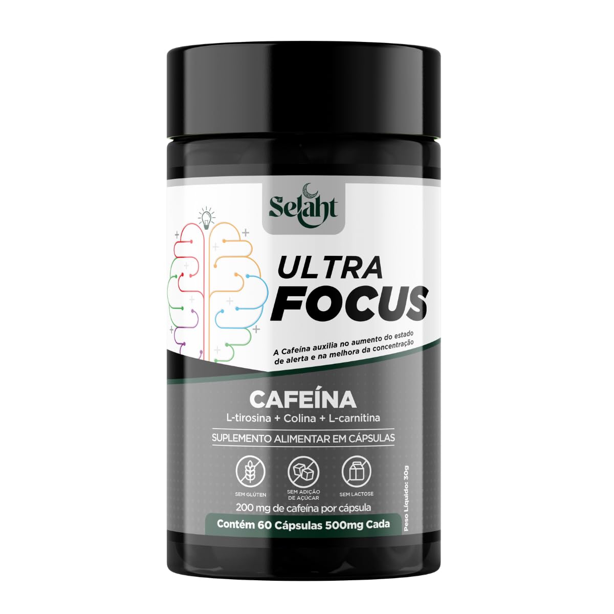 Suplemento Alimentar Ultra Focus com Cafeína 200 mg por Cápsula