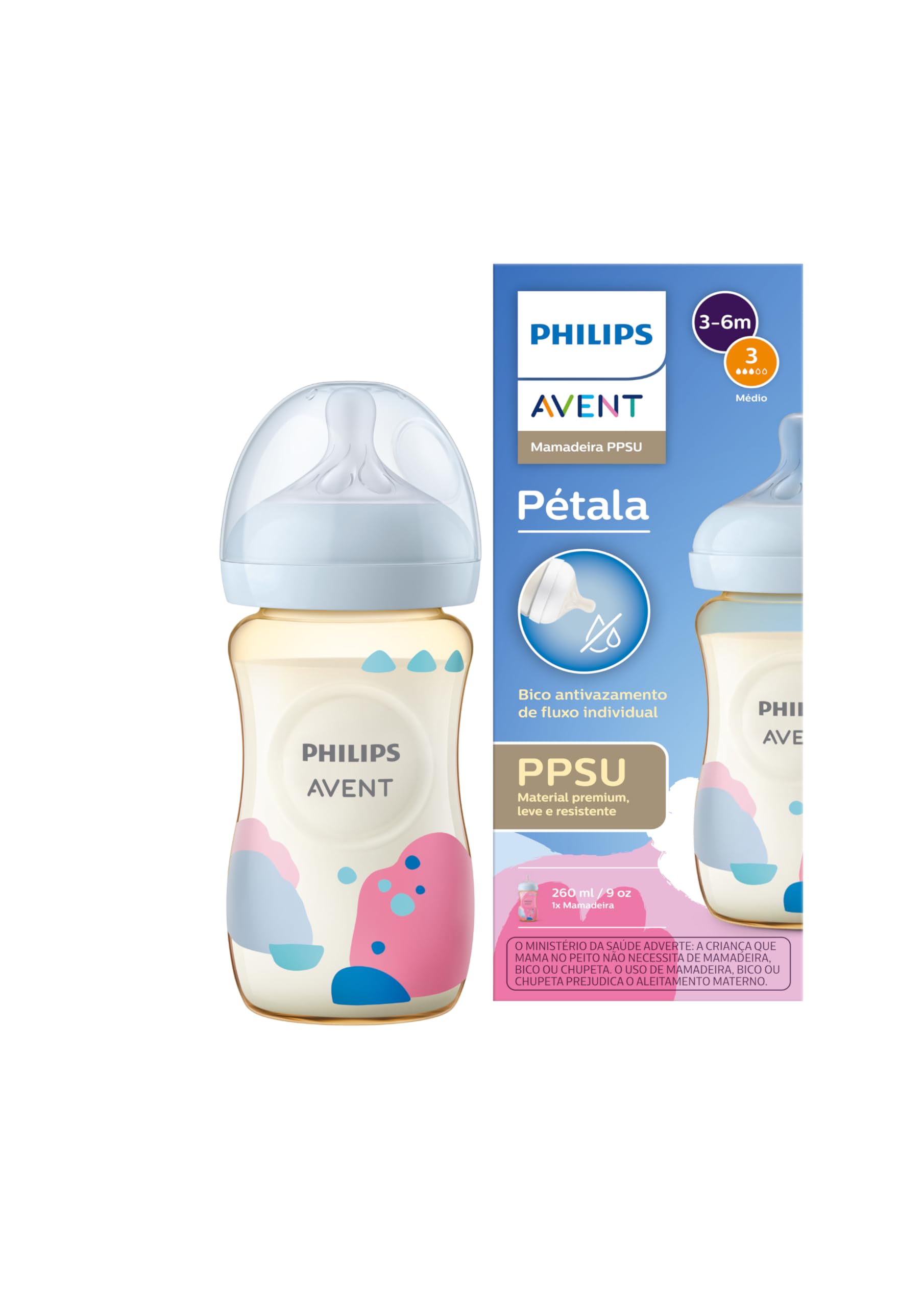 Mamadeira Pétala 3.0 PPSU Bico Avent
