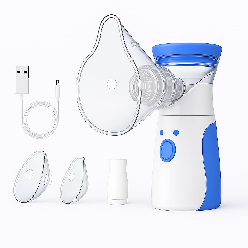 Nebulizador Portátil Sem Fio Recarregável – Silencioso e Compacto