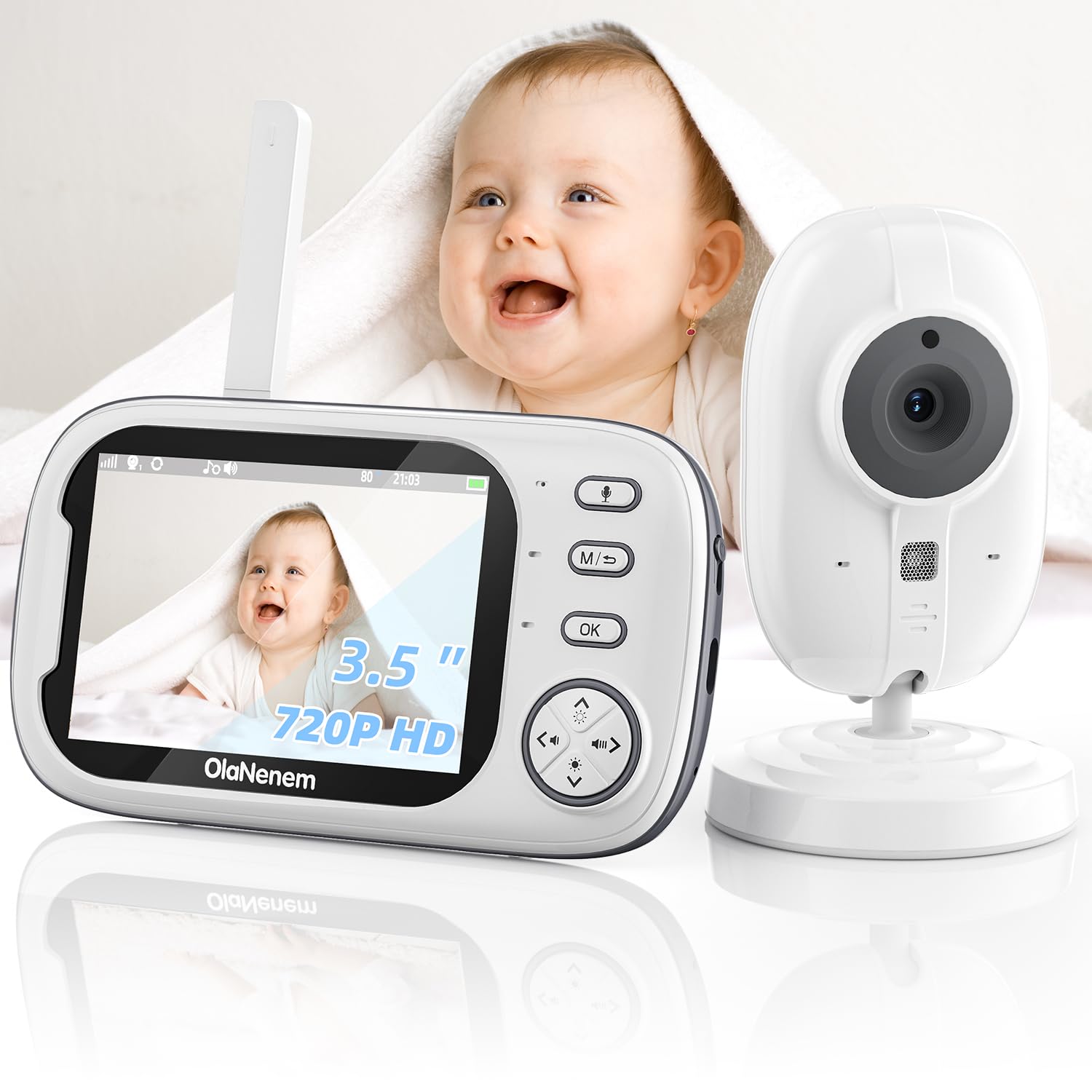 Babá Eletrônica com Tela 4.3 polegadas e WiFi Câmera HD 1080P