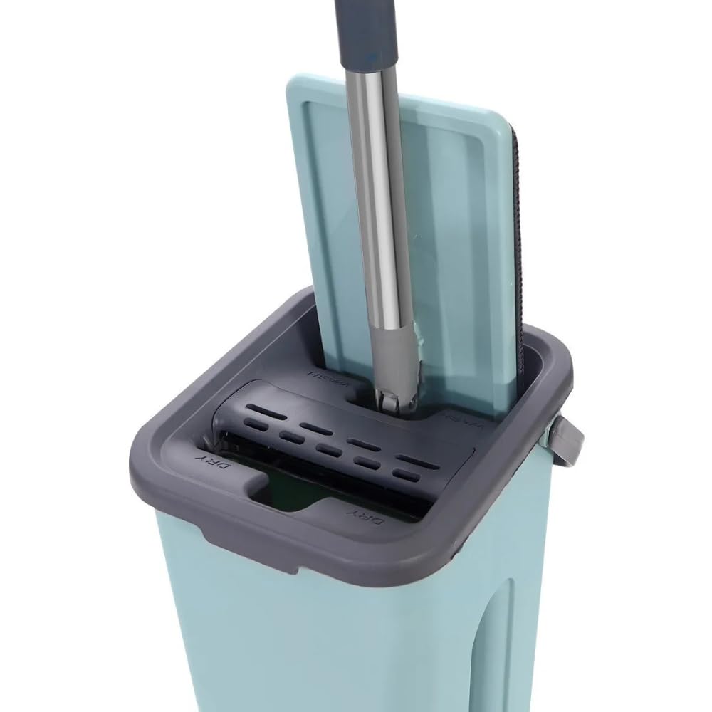 Mop Flat com Balde Duplo Reservatório 3,5L Cabo Inoxidável e 2 Refis