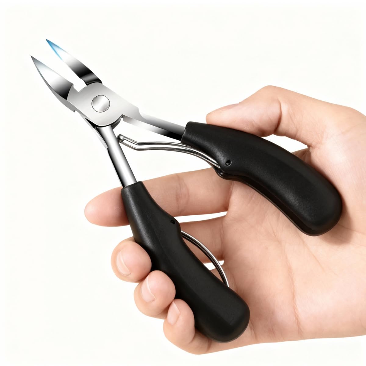 Alicate Cortador de Unha para Pés e Mãos, Aço Inoxidável, Unhas Grossas e Encravadas, 13 cm, Preto