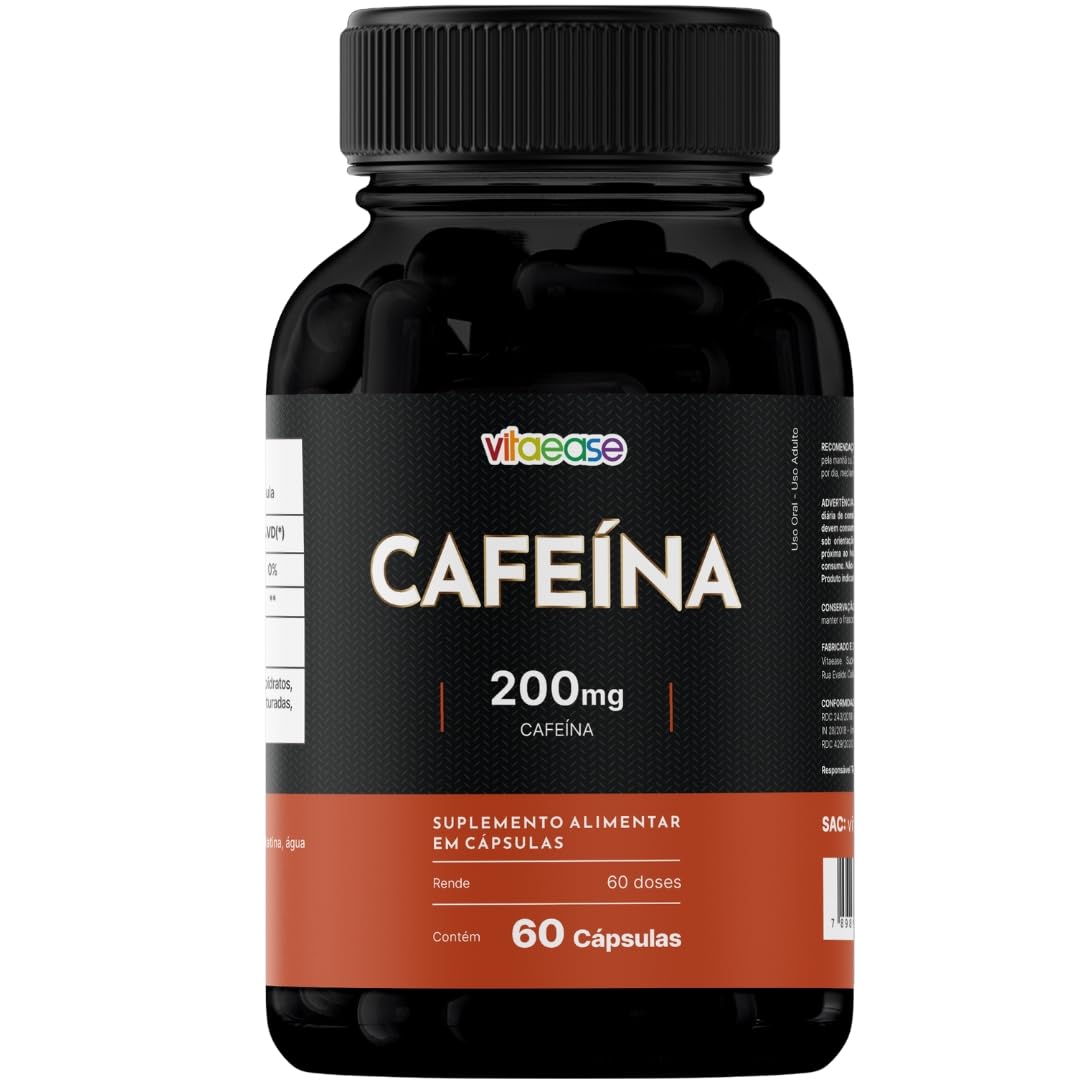 Cafeína Vitaease 200 mg por Cápsula, 120 Cápsulas