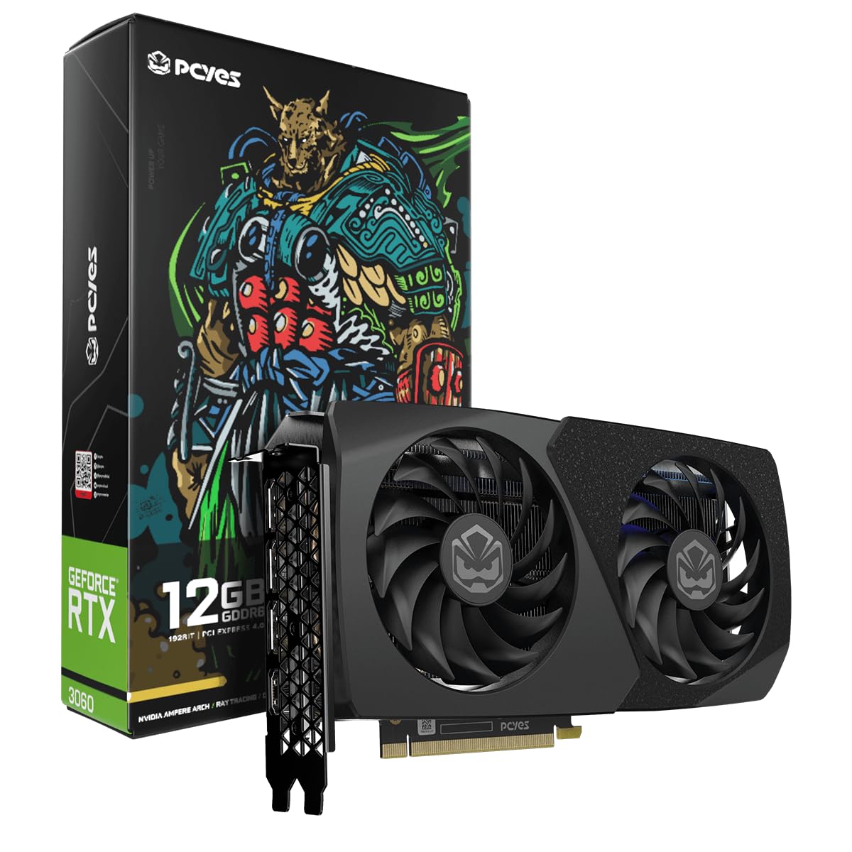 Placa de Vídeo PCYES NVIDIA GeForce RTX 3060 Graffiti Projeto Edge 12GB GDDR6