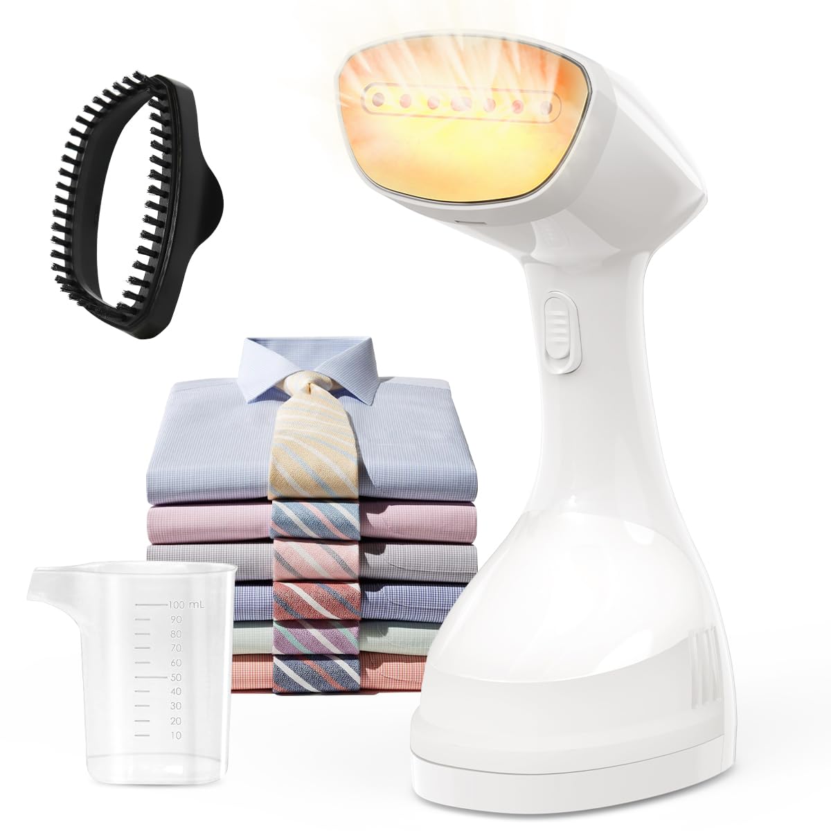 QFUN 127V Vaporizador de Roupas e Passadeira a Vapor Portátil 2 em 1 1200W – Aquece em 30s, Kit Viagem com Acessórios, Funciona como Ferro a Vapor Portátil