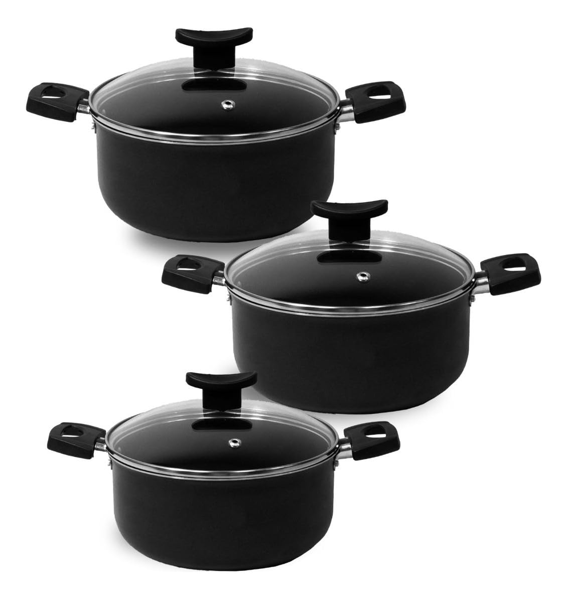 Conjunto 2 Panelas Caçarola Teflon Pequena Antiaderente