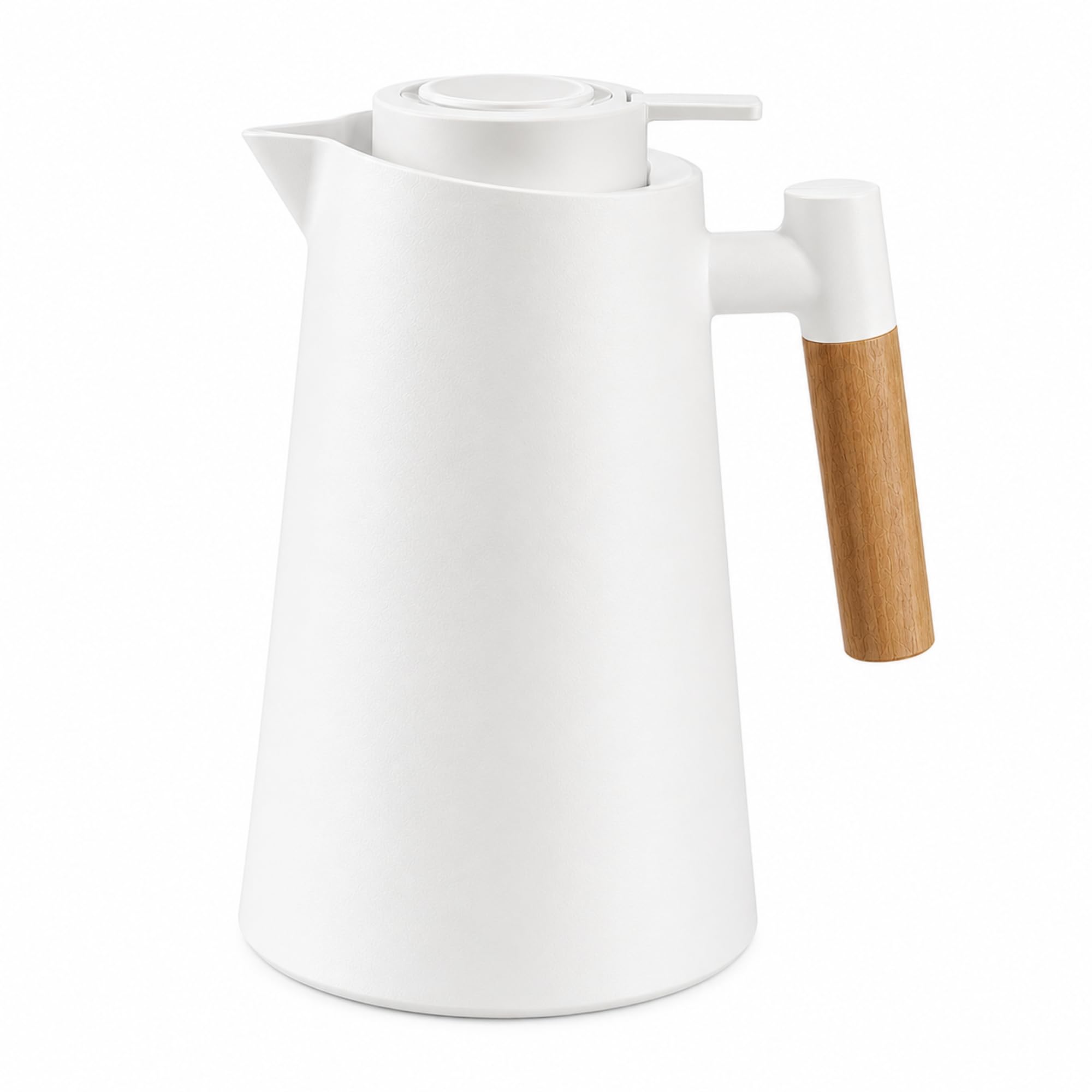 Garrafa Térmica Inox Café Chá 1L Cabo Madeira