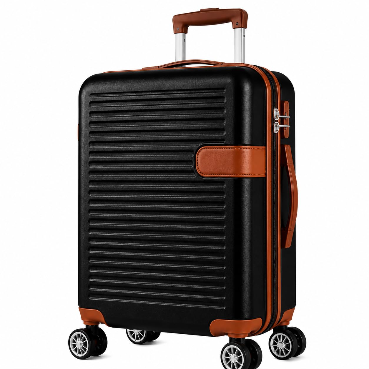 Mala de Viagem Pequena Bordo 360° Rígida com Rodinhas Giro Duplo e Cadeado Integrado, Leve, Resistente e Elegante para Avião e Viagens Curtas (Azul Escuro)