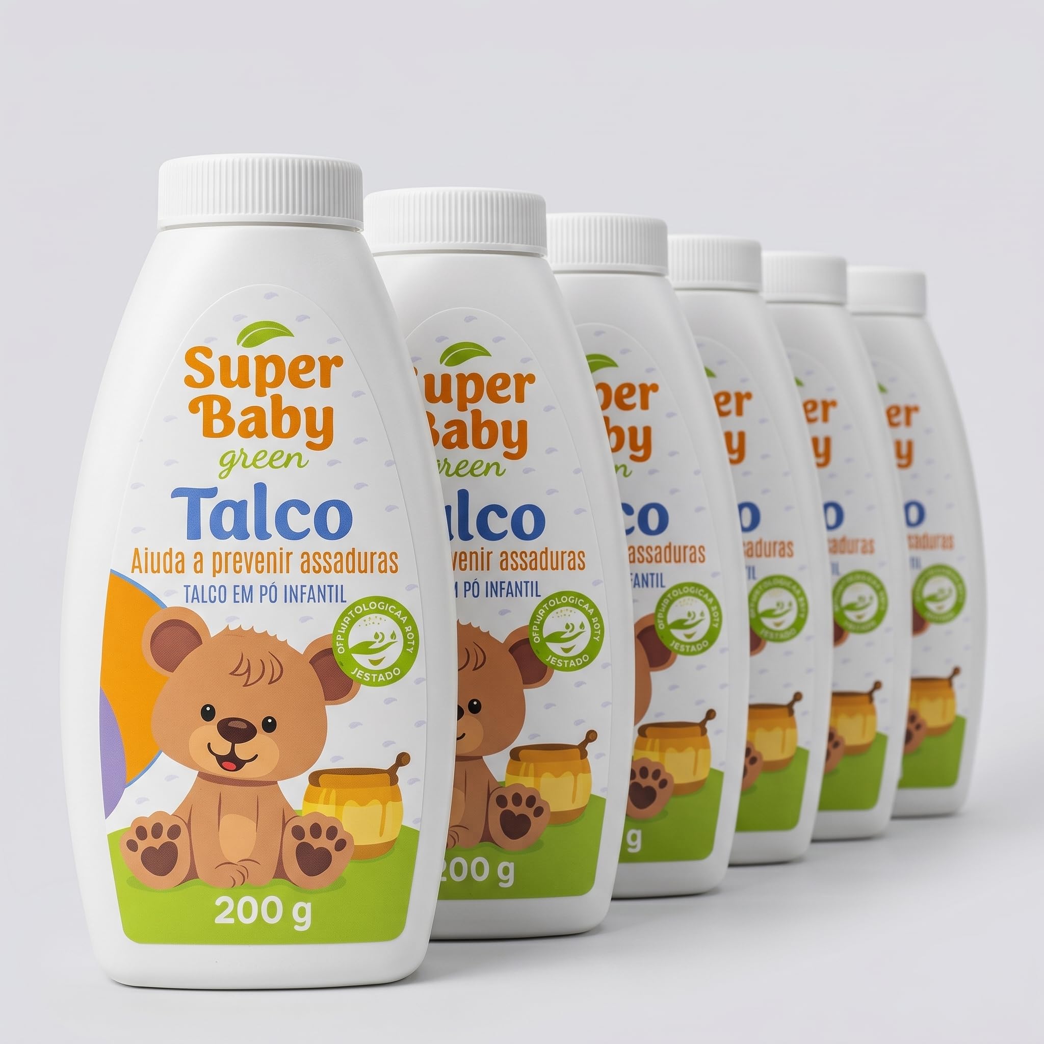 Talco Infantil Recém-Nascido Prevenção de Assaduras 6x200g